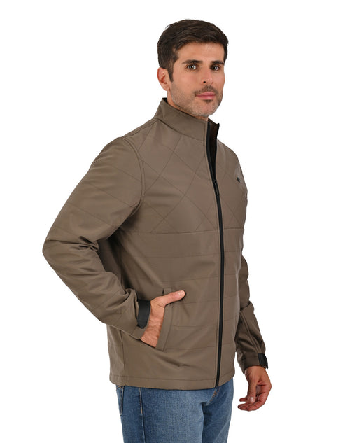 Chamarra color Taupe PORTFOLIO para caballero estilo puffer.